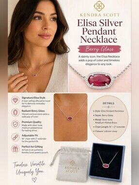 Kendra Scott Gold Necklace with Red Gemstone